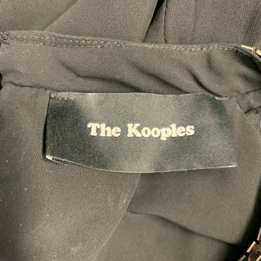THE KOOPLES Size S Black Gold Polyester Long Sleeve Blouse Sui Generis Designer Consignment THE KOOPLES Size S Black Gold Polyester Long Sleeve Blouse Sui Generis Designer Consignment