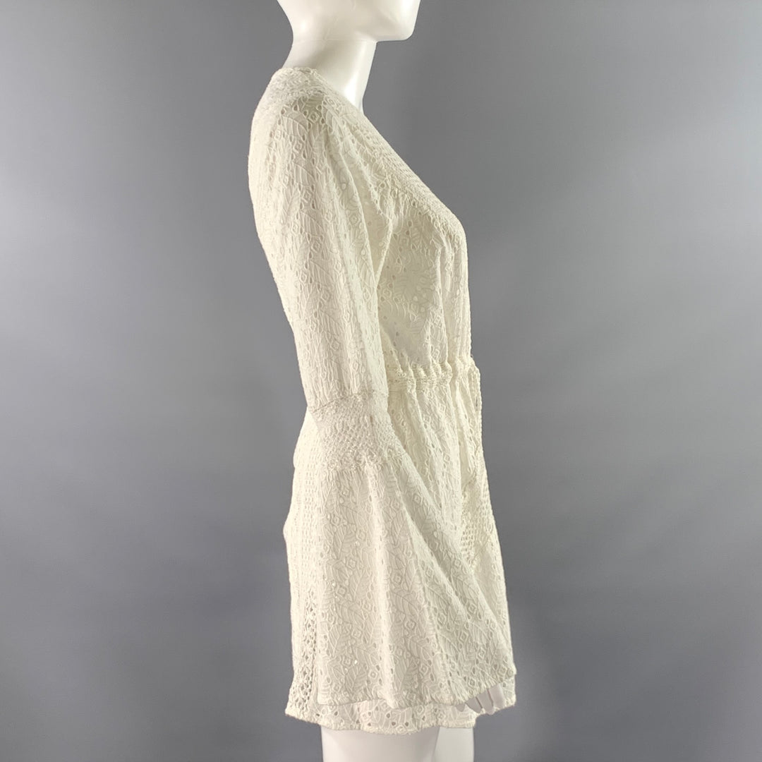 RAMY BROOK Size S White Cotton Leafs Cardigan