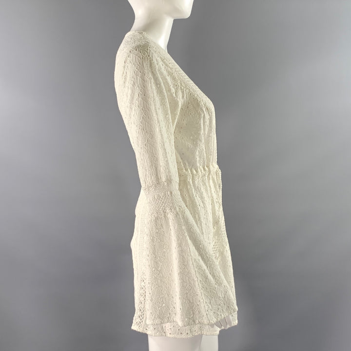RAMY BROOK Size S White Cotton Leafs Cardigan