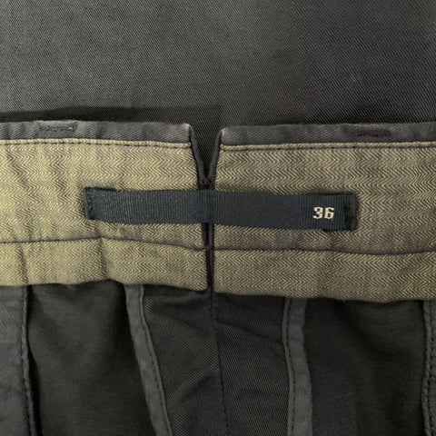 INCOTEX Size 36 Navy Cotton Linen Shorts