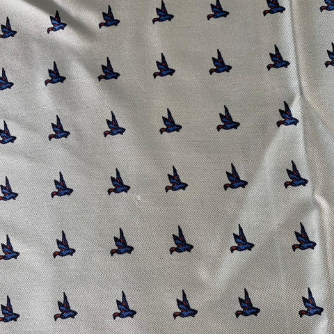 TURNBULL & ASSER Yellow Blue Birds Silk Pocket Square