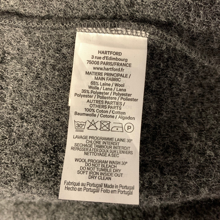 HARTFORD Size L Grey Textured Wool Blend Bomber Jacket