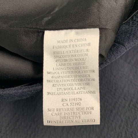 HELMUT LANG Talla 4 Vestido sin mangas con textura de lana de algodón negro