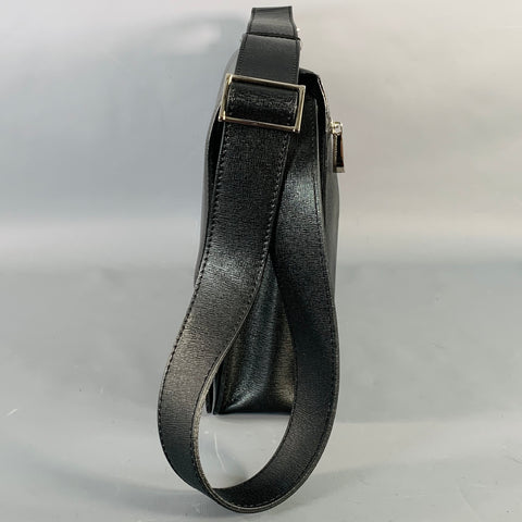 BARNEY'S NEW YORK Black Saffiano Leather Messenger Bag