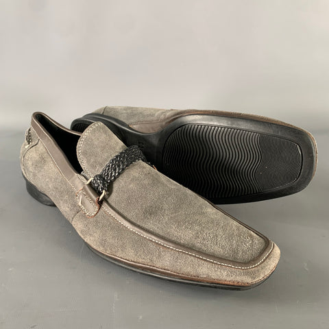 KENNETH COLE Size 10 Grey Leather Loafers