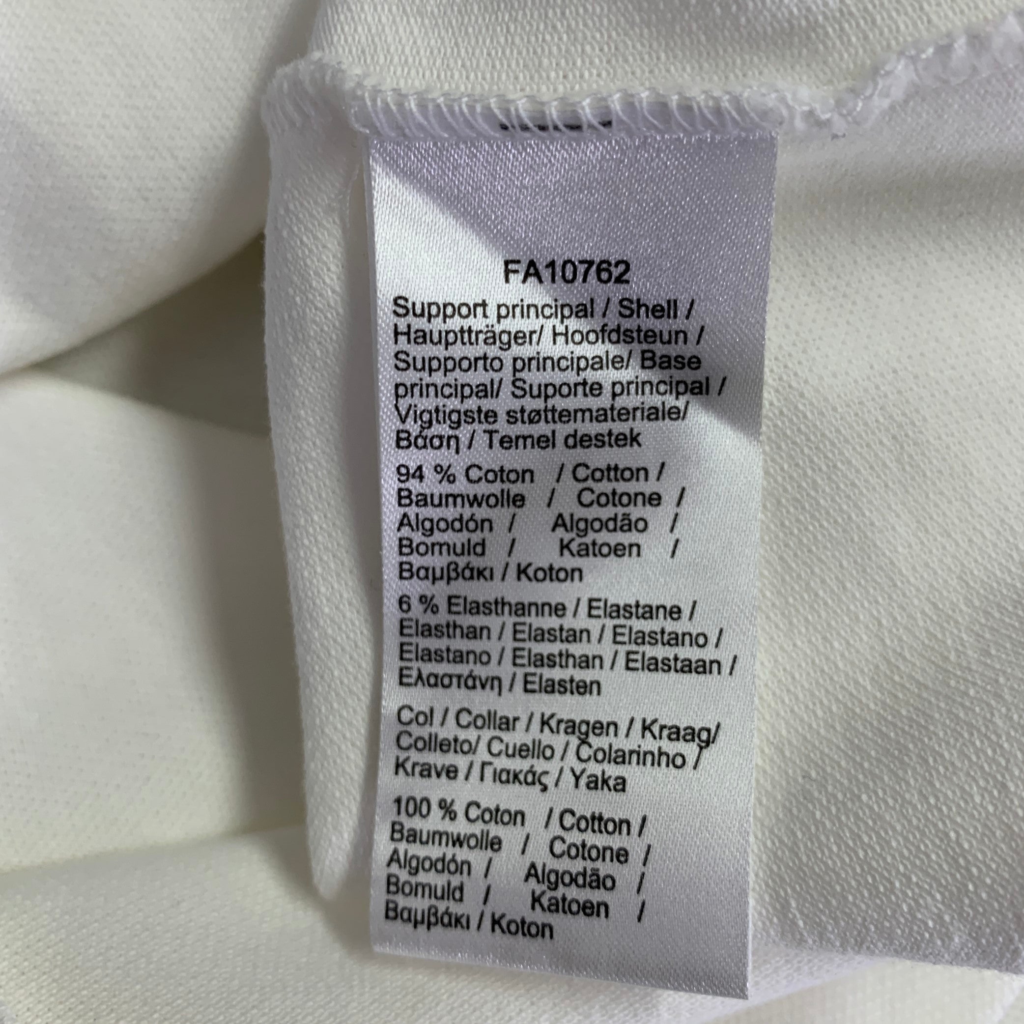 LACOSTE Size M White Cotton Blend Regular Fit Hidden Buttons Polo