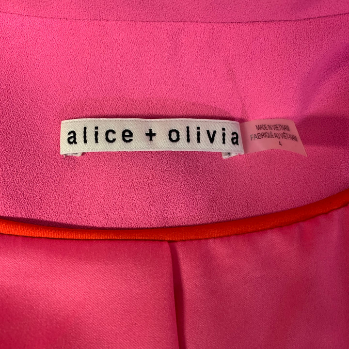 ALICE + OLIVIA Size 4 Pink Polyester Peak Lapel Jacket