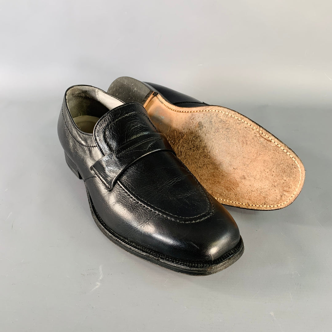 ALDEN Size 11 Black Leather Low Top Penny Loafers