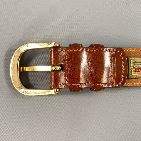 TRAFALGAR Size 38 Brown Mahagony Crackled Leather Belt