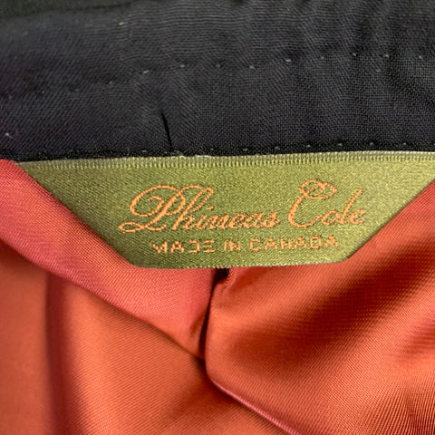 PHINEAS COLE Size 38 Black Wool Peak Lapel Tuxedo