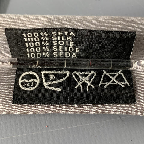 PRADA Grey Navy Blue Stripe Silk Skinny Tie