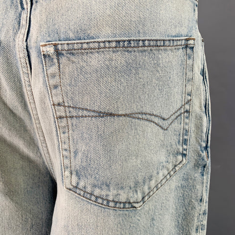BALENCIAGA Size XS Light Blue Cotton Wide Leg Jeans