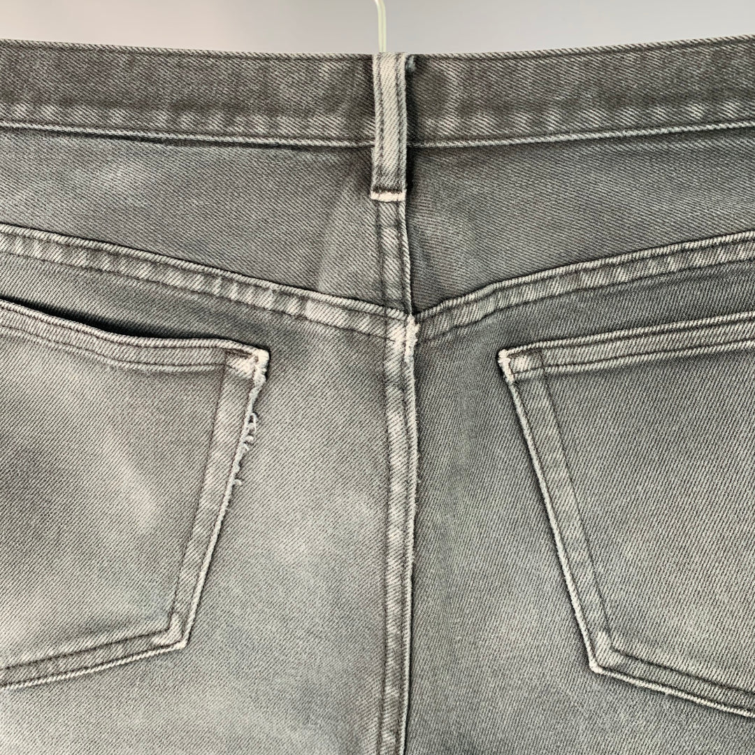 A.P.C. Size 33 Grey Cotton Blend Twill Slim Tapered Button Fly Jeans