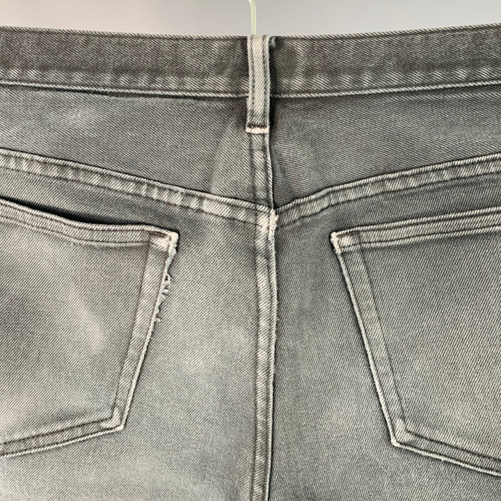 A.P.C. Size 33 Grey Cotton Blend Twill Slim Tapered Button Fly Jeans