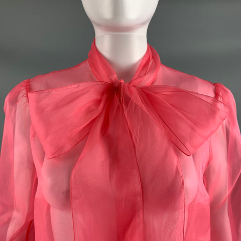 DOLCE & GABBANA Size M Orange Coral Blouse Dress Top