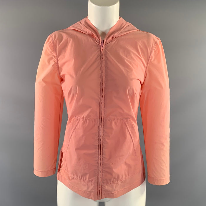 PRADA Size S Pink Peach Nylon Blend Windbreaker Jacket