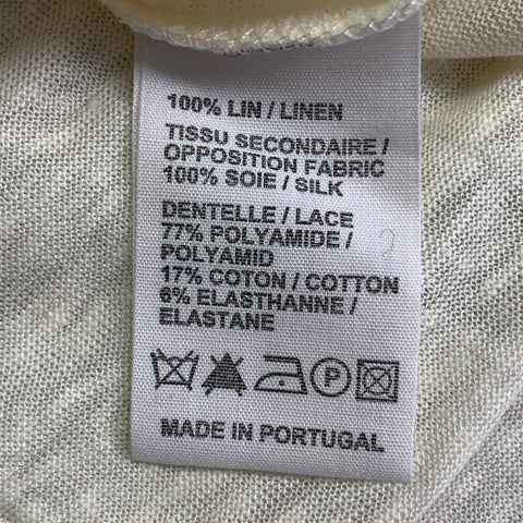 VANESSA BRUNO Size 2 Beige Linen Camisole Tank Double Layer Casual Top