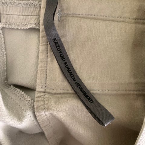 ATTACHMENT Size 32 Cream Grey Solid Cotton Blend Button Fly Casual Pants