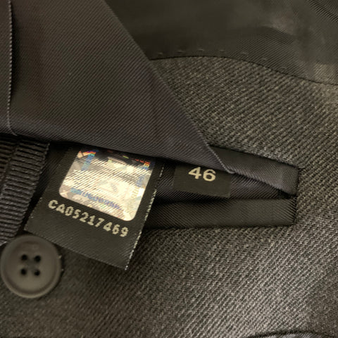 FENDI Chest Size 36 Grey Navy Wool Blend Sport Coat