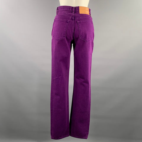 ULLA JOHNSON Size 25 Purple Cotton Straight Jeans