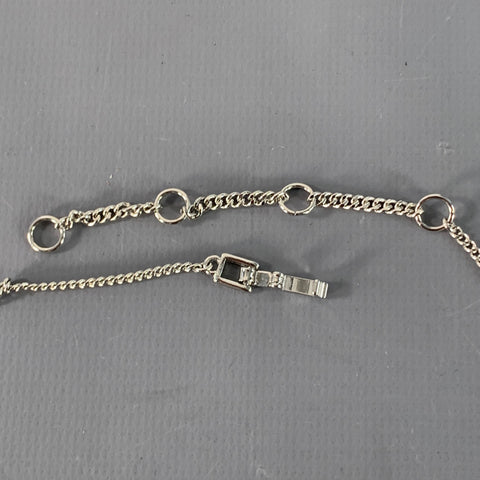 GIVENCHY Silver Rhinestones Metal Necklace