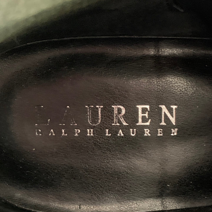 LAUREN by RALPH LAUREN Size 10 Shira Black Leather Double Side Zipper Boots