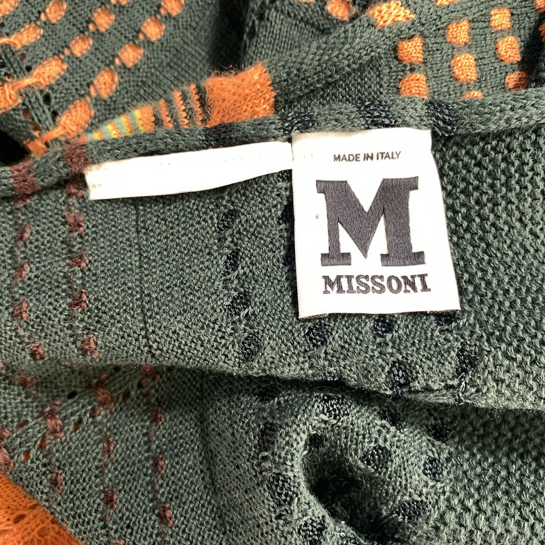 M MISSONI Green Orange & Yellow Mixed Pattern Scarves