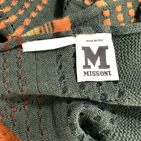 M MISSONI Green Orange & Yellow Mixed Pattern Scarves