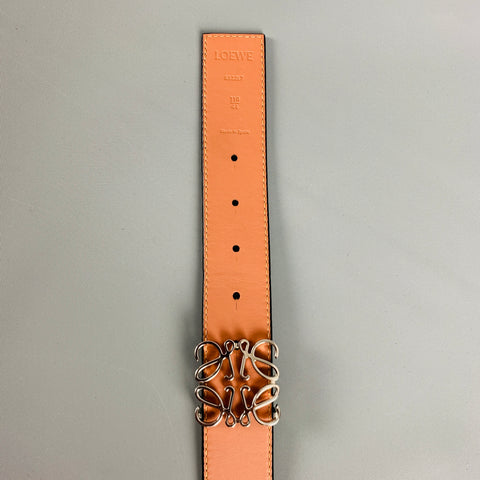 LOEWE Taille 44 Ceinture en cuir réversible noir beige
