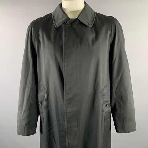 BURBERRYS Size M Black Cotton Blend Raglan Coat