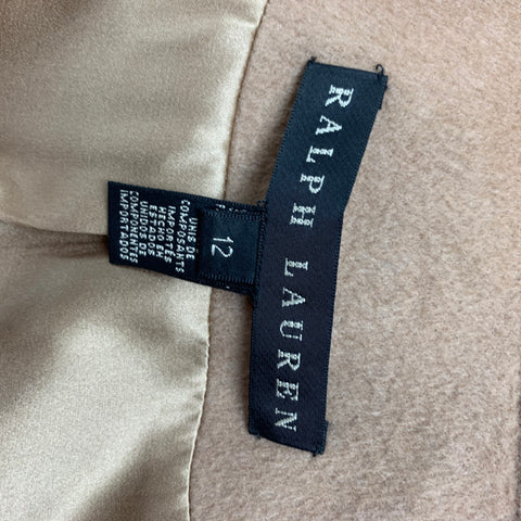 RALPH LAUREN Black Label Taille 12 Camel Baby Camel Hair Biker Jupe Costume