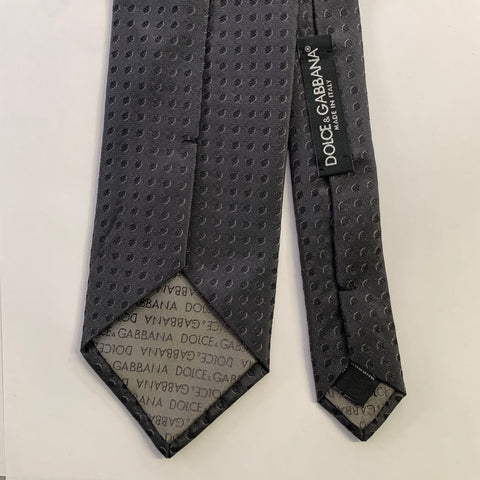 DOLCE & GABBANA  One Size Brown Polka Dot Silk Jacquard Tie