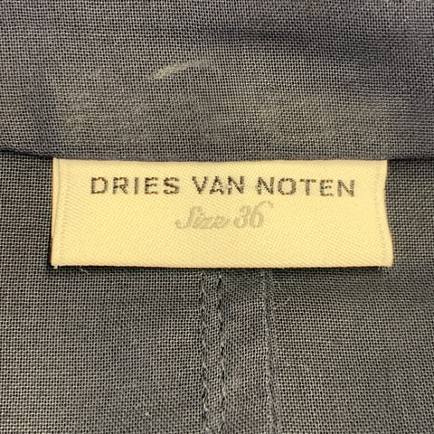 DRIES VAN NOTEN Size XS Navy Cotton Sheer Peak Lapel Jacket Blazer