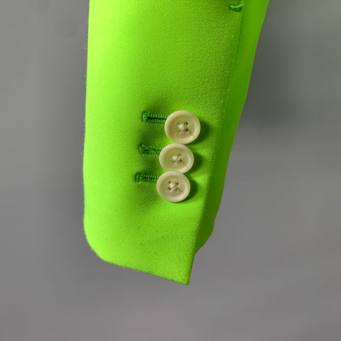 VERSACE Size 38 Green Neon Polyester Blend Notch Lapel Sport Coat