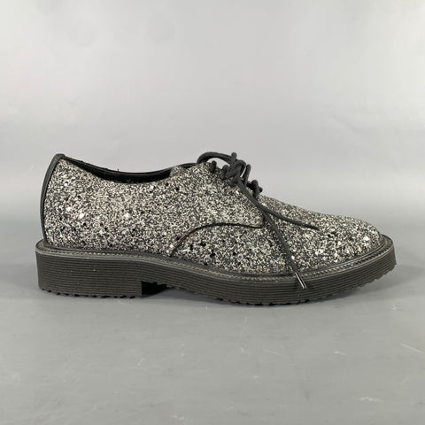 GIUSEPPE ZANOTTI Size 6 Silver Metallic Leather Lace Up Sneakers