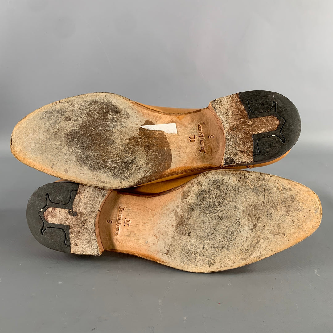 JOHN LOBB Size 9 Tan Leather Penny Loafers