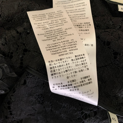 GUCCI Size S Black Silk Lace Button Up Shirt