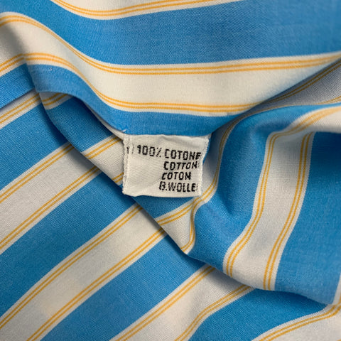 KITON Size L Blue White Stripe Cotton Button Up Long Sleeve Shirt