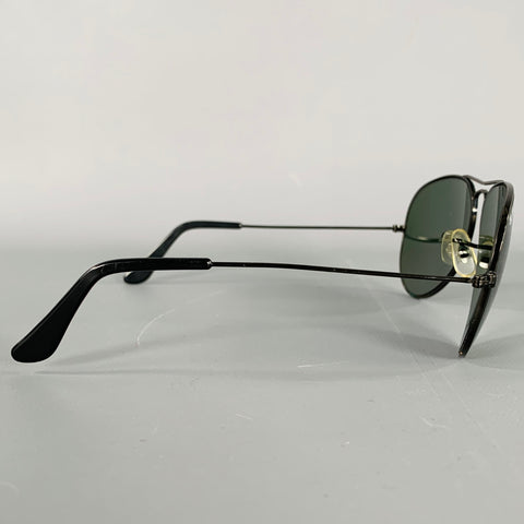 RAY-BAN Black Metal Aviator Sunglasses