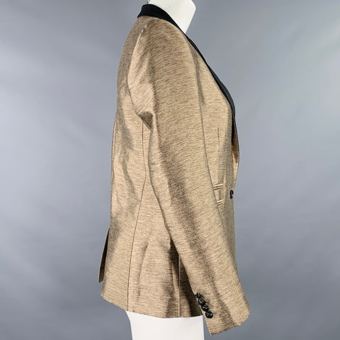 THE KOOPLES Size 4 Gold Black Polyester Blend Single Button Jacket