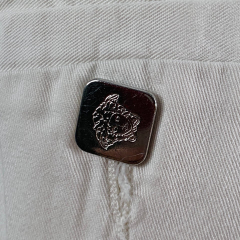 VERSACE JEANS Size 32 White Cotton Flat Front Casual Pants