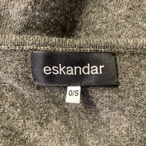 ESKANDAR Size M Grey Green Cashmere Sweater