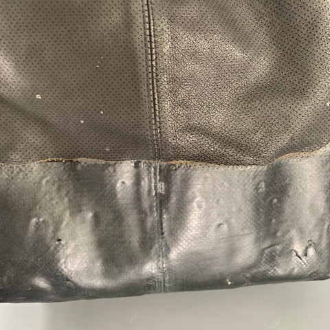 OXS Black Solid Leather Cross Body Tote Bag