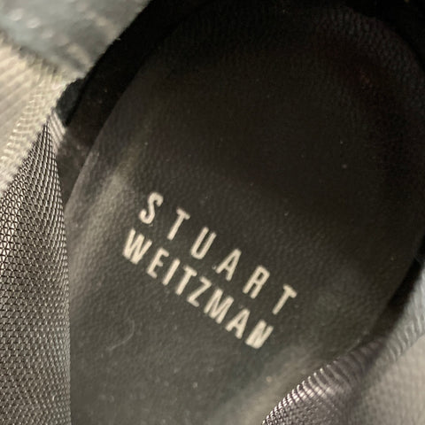 STUART WEITZMAN Size 9 Black Mesh Textured Suede Boots
