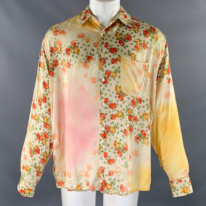 MARNI Size M Distressed Floral Long Sleeve Long Sleeve Shirt