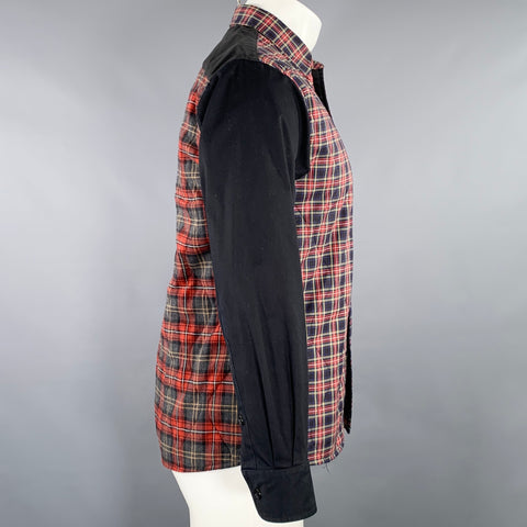 COMME des GARCONS HOMME Size XS Black Red Green Plaid Jacket