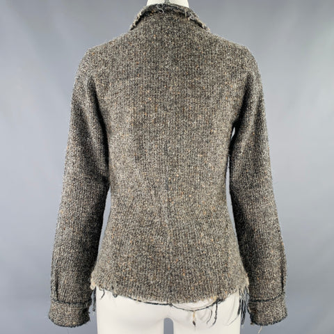 JUNYA WATANABE Size M Brown Tan Rayon Silk Raw Edge Cardigan