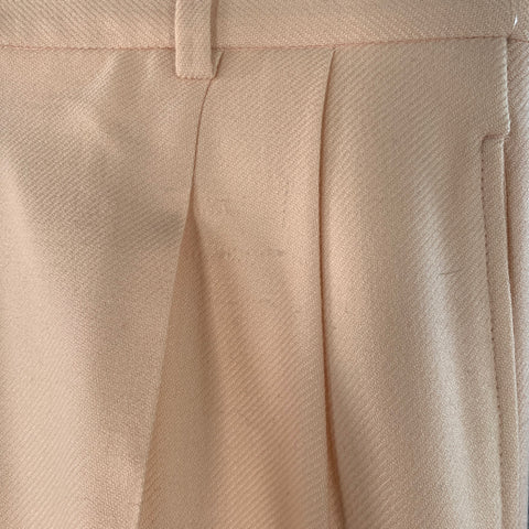 WALTER VAN BEIRENDONCK Size 34 Beige Pink Twill Wool Pleated Dress Pants