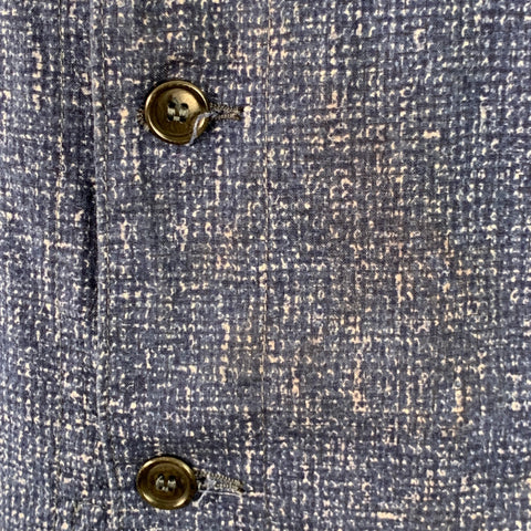 POST O'ALLS Size XL Navy Grey Marbled Cotton Shirt Jacket