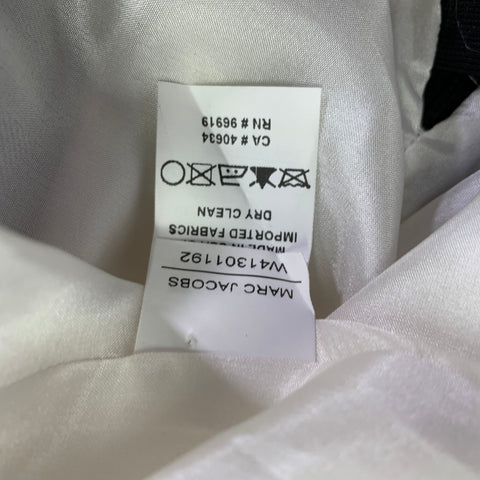 MARC JACOBS Size 10 Black White Polyester Stripe Flared Skirt